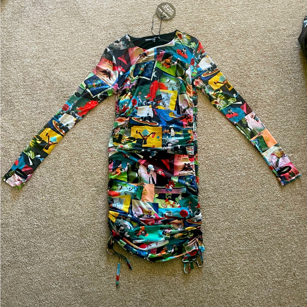 Dolls Kill x Looney Tunes Drawstring Mesh Bodycon Dress